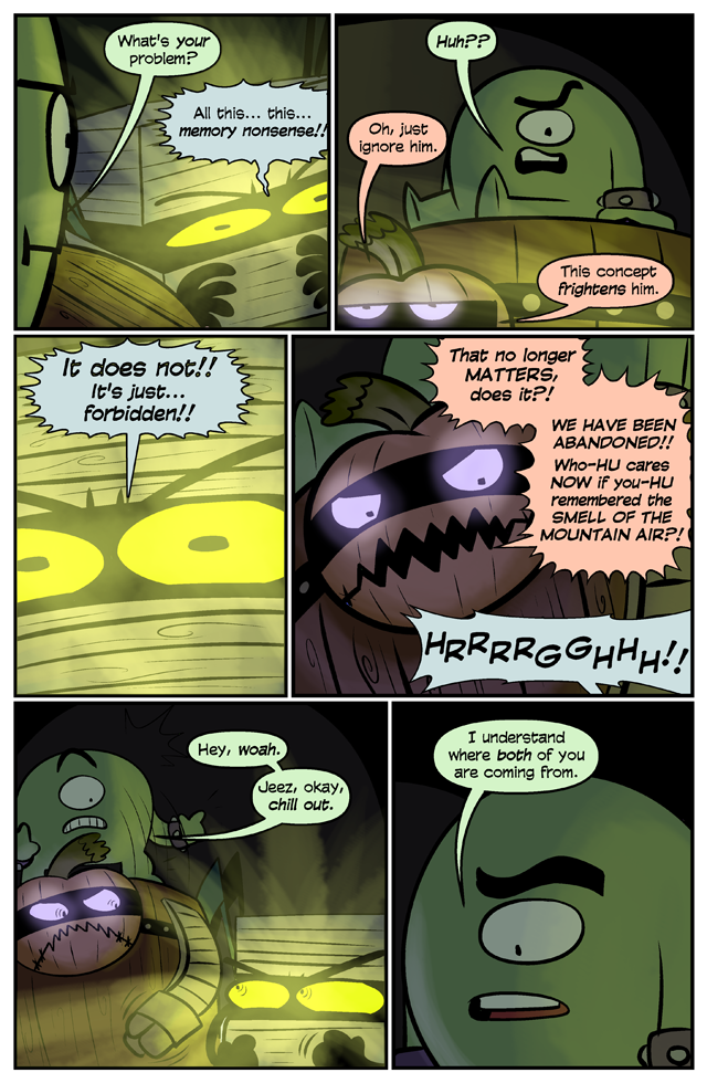 barrel is about to punch lockstock in the face. it is the angriest a golem can be, to do this.